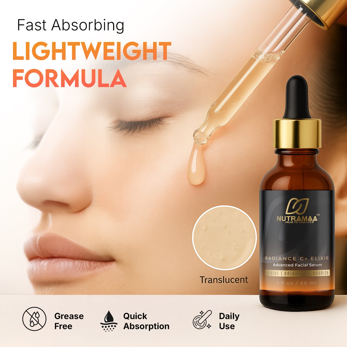 Radiance C+ Elixir – 20% Vitamin C + Peptides + Botanicals Facial Serum